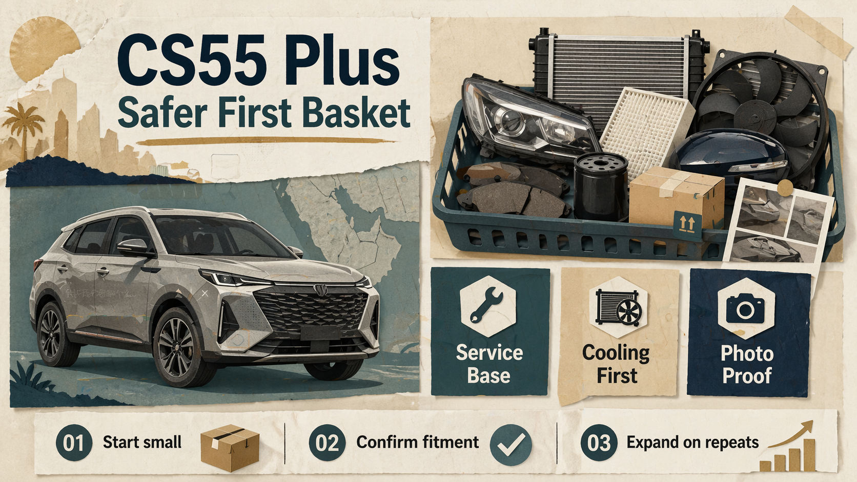 Changan CS55 Plus Parts Sourcing Guide: How Should Gulf Workshops Build a Safer First Basket? cover image