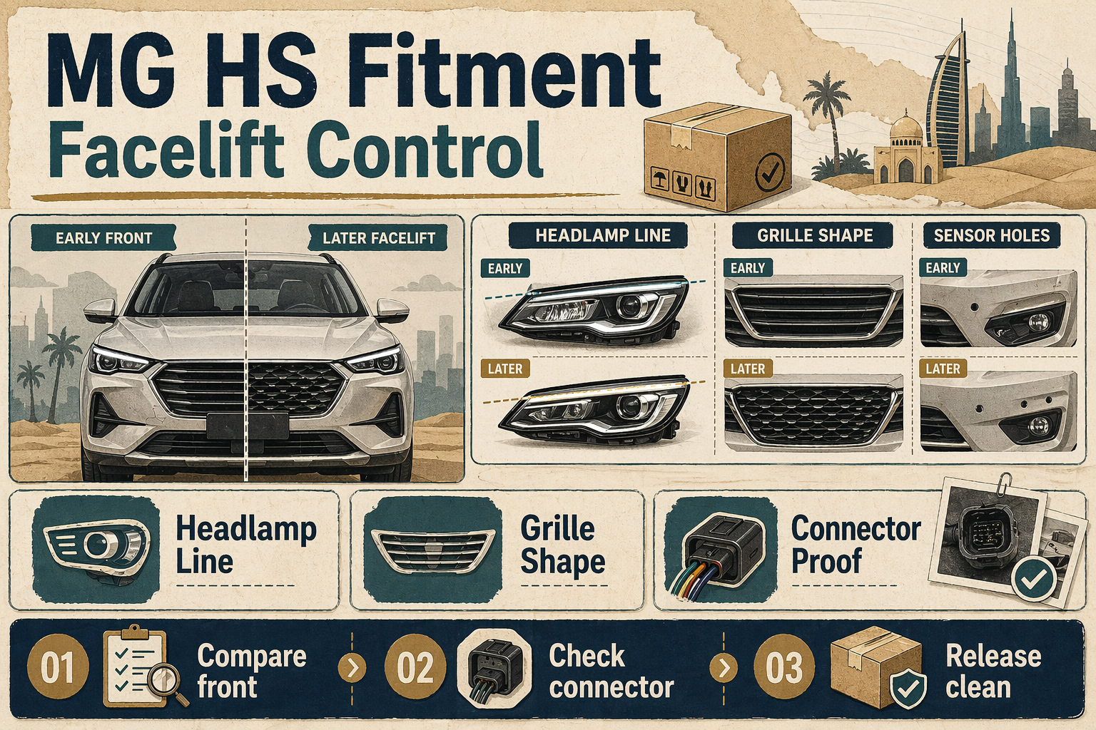 MG HS Parts Stocking for UAE Workshops: How Can You Control Facelift Fitment Risk Before Dispatch? cover image