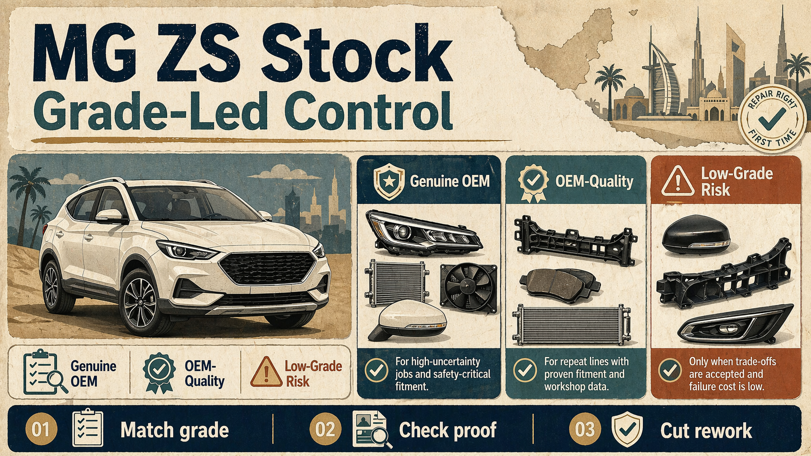 MG ZS Spare Parts Stocking: How Can UAE Workshops Use Grade-Led Control to Cut Rework Risk? cover image